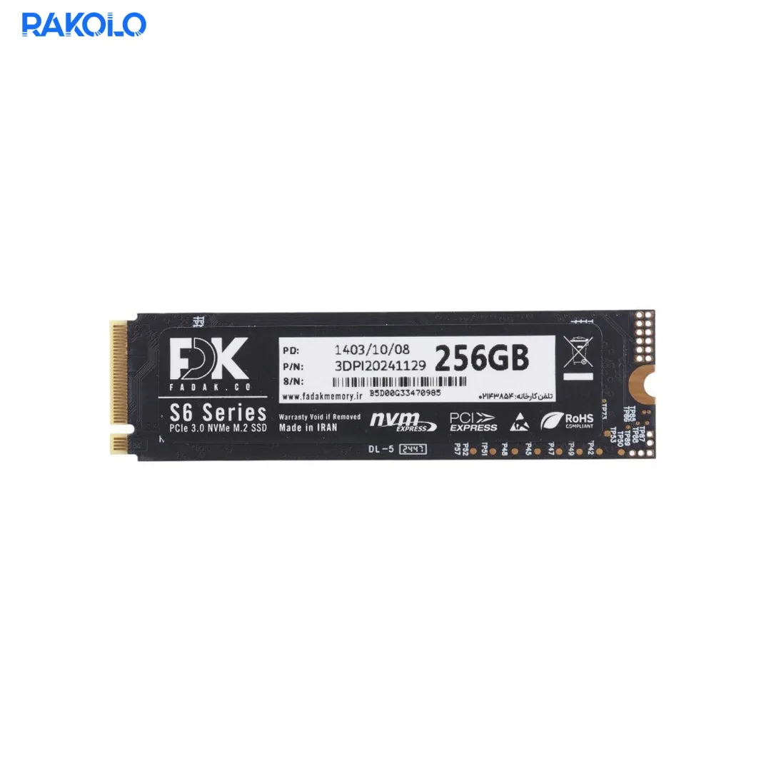 حافظه SSD برند FDK مدل S6 M.2 ظرفیت 256 گیگابایت