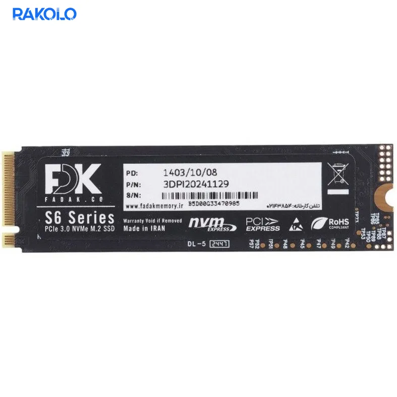 حافظه SSD برند FDK مدل S6 M.2 ظرفیت 512 گیگابایت