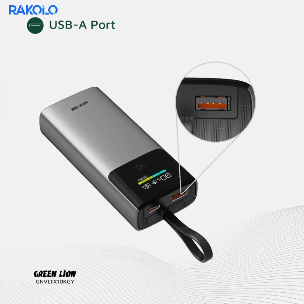 پاوربانک 20 وات صفحه نمایش دار گرین لایون مدل Voltix ظرفیت 10000 میلی آمپر