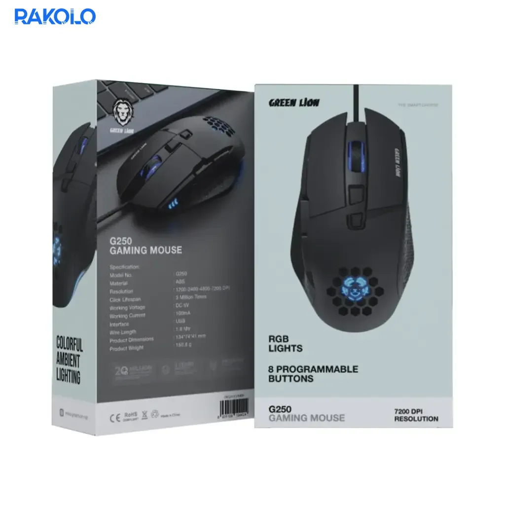 ماوس باسیم گیمینگ برند گرین لایون مدل G250