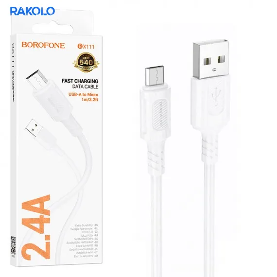 کابل شارژ MICRO برند BOROFONE مدل BX-111 طول 1 متر