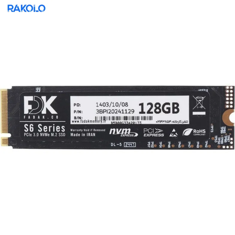 حافظه SSD برند FDK مدل S6 M.2 ظرفیت 128 گیگابایت