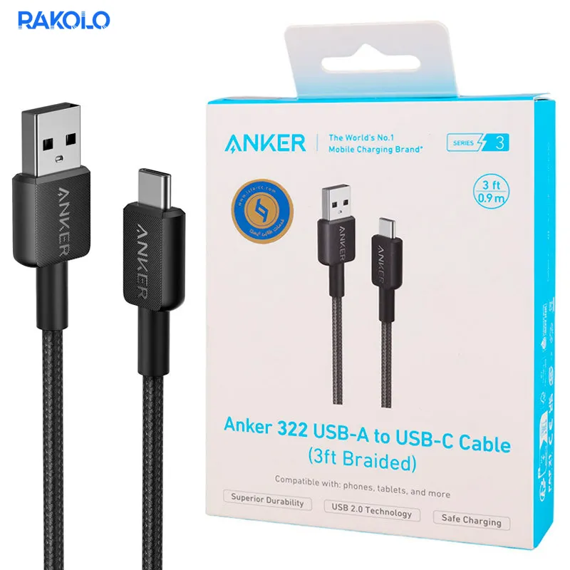 کابل شارژ TYPE-C برند Anker مدل A81H5 طول 0.9 متر
