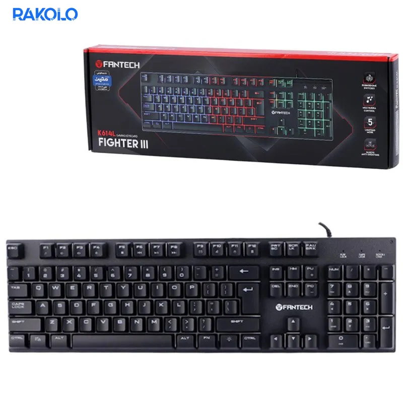 کیبورد گیمینگ باسیم برند FANTECH مدل FIGHTER III K614L