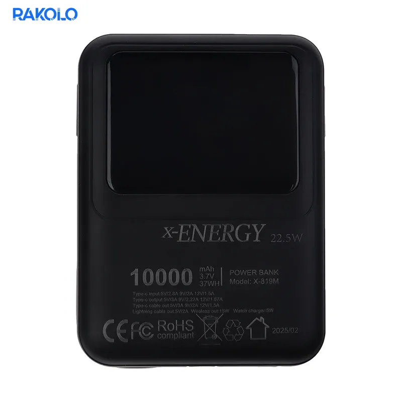 پاوربانک برند X-ENERGY مدل X-819 ظرفیت 10000 میلی آمپر