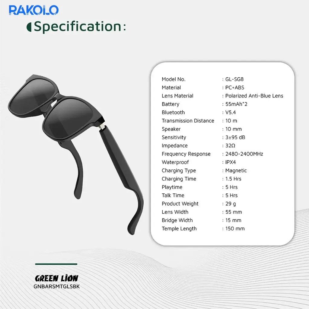 عینک هوشمند گرین لایون مدل Barcelona