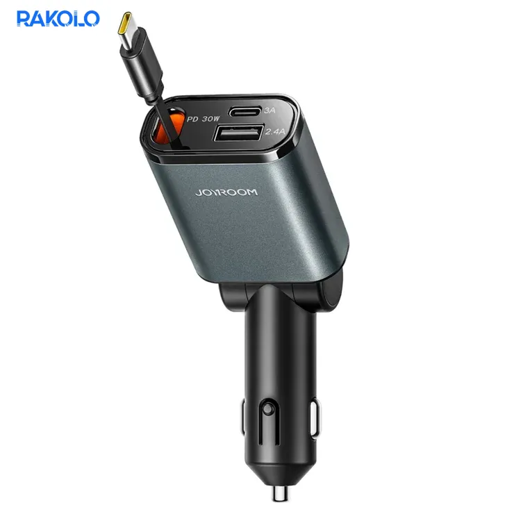 شارژر فندکی خودرو 45 وات JOYROOM مدل CCL07 با کابل جمع شونده