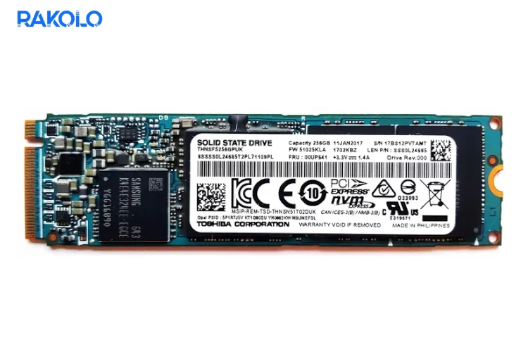 حافظه SSD استوک برند توشیبا M.2 NVME ظرفیت 256 گیگابایت