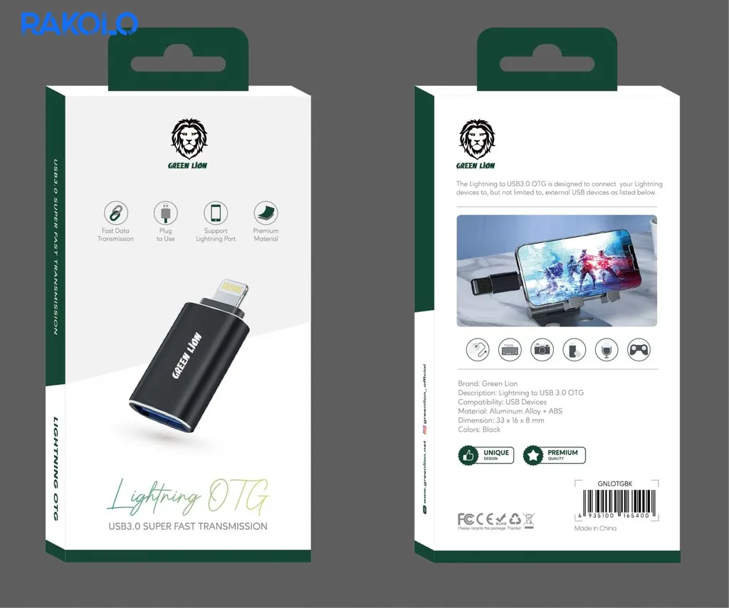 تبدیل OTG لایتنینگ برند گرین لایون مدل Lightning to USB 3.0 OTG