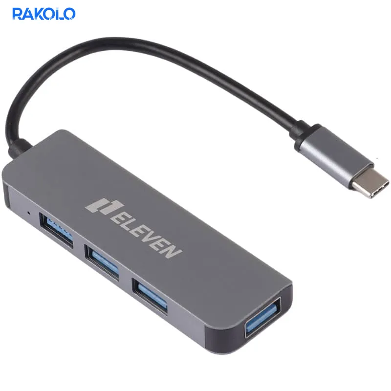هاب TYPE-C به USB3 چهارپورت ELEVEN مدل H801