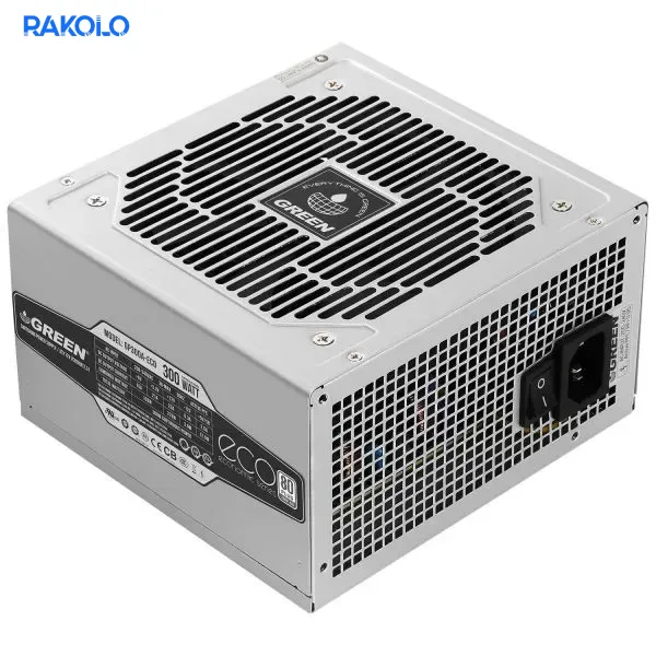 منبع تغذیه کامپیوتر استوک گرین مدل GP300A فن بزرگ
