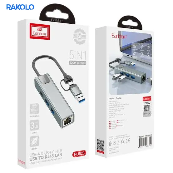 هاب TYPE-C و USB چهار پورت برند EARLDOM مدل HUB23
