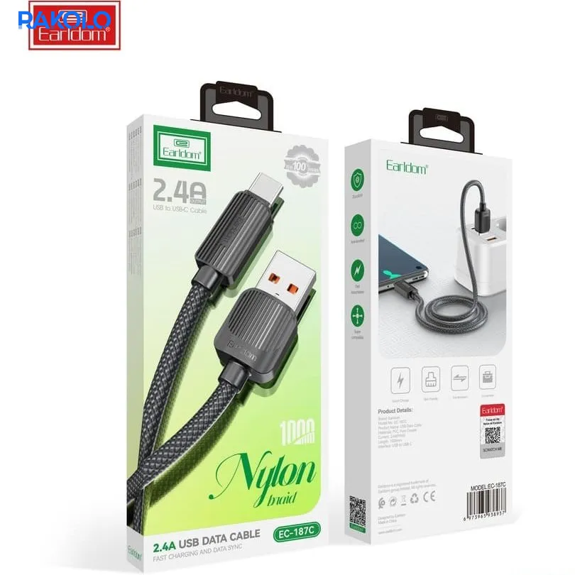 کابل شارژ Type-C برند EARLDOM مدل EC-187C