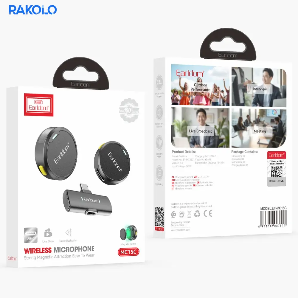 میکروفن بیسیم Type-C برند EARLDOM مدل MC15C