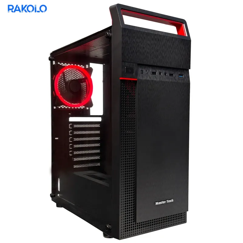 کیس گیمینگ راکولو مدل G9 با پردازنده i3-9100 رم 16 و حافظه 512 و گرافیک RX580 هشت گیگابایت