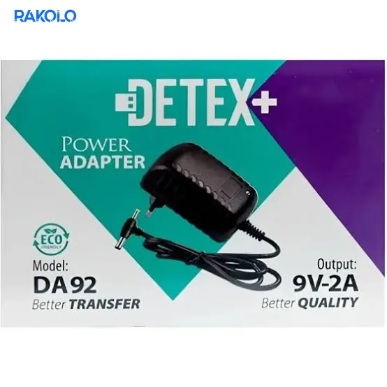آدابتور مودم دو سر برند DETEX مدل DA92 ولتاژ 9 و دو آمپر